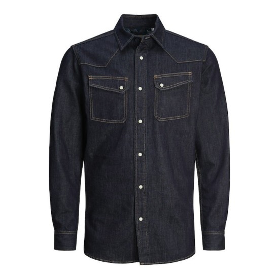 JACK&JONES 12261898 BLUE DENIM Ανδρικό τζιν πουκ΄άμισο 
