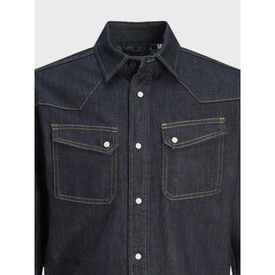 JACK&JONES 12261898 BLUE DENIM Ανδρικό τζιν πουκ΄άμισο 