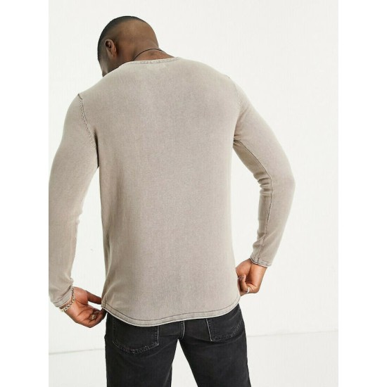 JACK&JONES 12174001 CROCKERY Ανδρικό πουλόβερ πετροπλυμένο