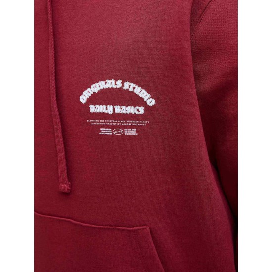 JACK&JONES 12283868 RED Φούτερ με κουκούλα