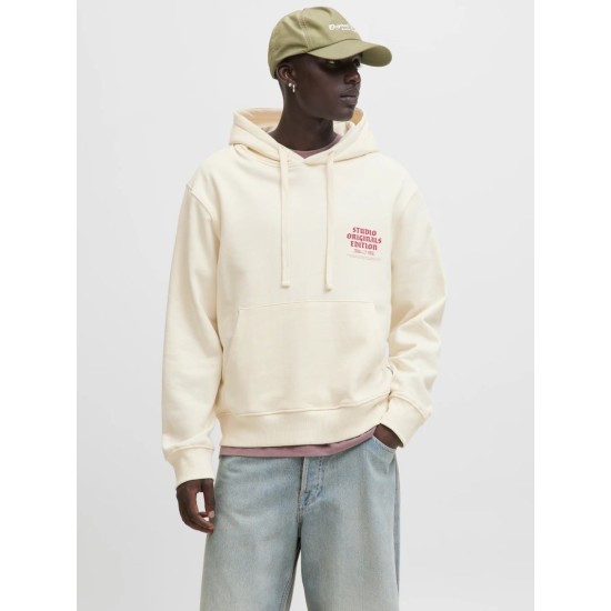 JACK&JONES 12283868 ANTIQUE WHITE Φούτερ με κουκούλα