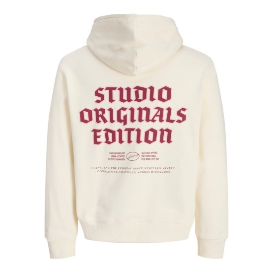 JACK&JONES 12283868 ANTIQUE WHITE Φούτερ με κουκούλα