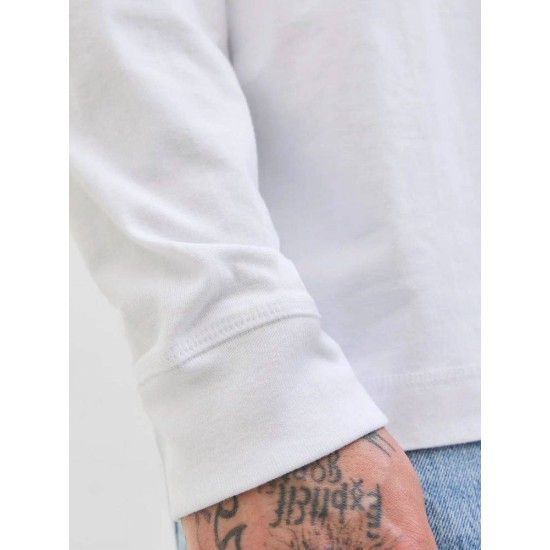 JACK&JONES 12282895 WHITE Ανδρικό βαμβακερό λεπτό