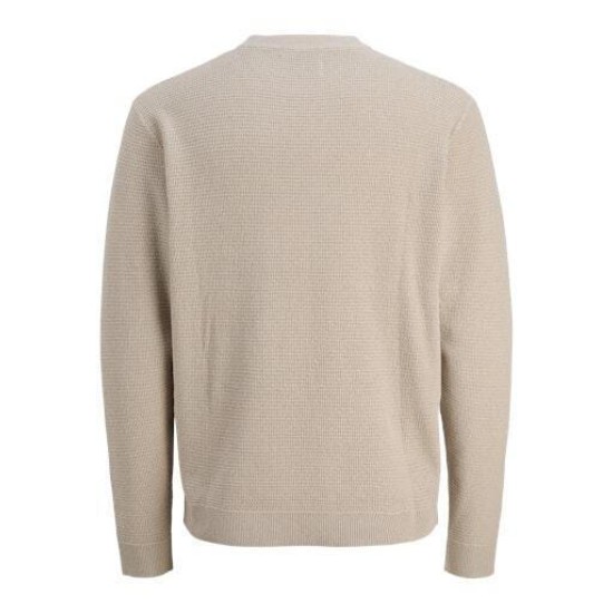 JACK&JONES 12283452 TAUPE Μπλούζα λαιμόκοψη πλεκτό 