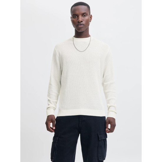 JACK&JONES 12283452 SEA SALT Μπλούζα λαιμόκοψη πλεκτό 