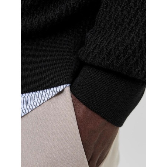 JACK&JONES 12283381 BLACK Ανδρικό Πλεκτό