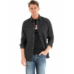 JACK&JONES 12138115 BLACK Ανδρικό τζιν πουκ΄άμισο 