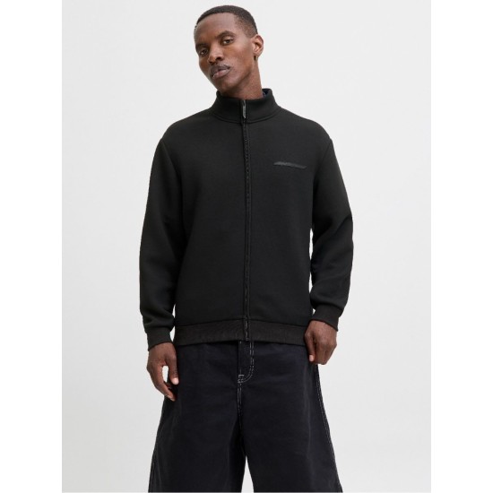 JACK&JONES 12282703 BLACK Ανδρική ζακέτα SCUBA ZIP 