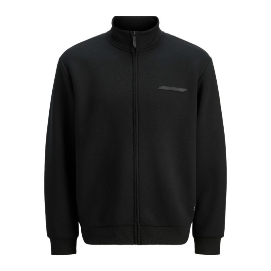 JACK&JONES 12282703 BLACK Ανδρική ζακέτα SCUBA ZIP 