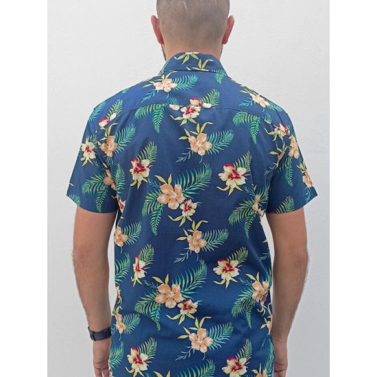 JACK&JONES 12220474 Navy Blazer Πουκάμισο φλοράλ