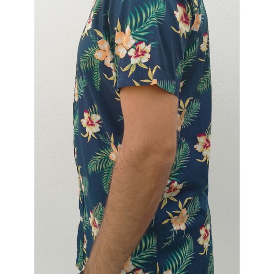 JACK&JONES 12220474 Navy Blazer Πουκάμισο φλοράλ