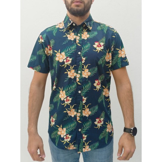 JACK&JONES 12220474 Navy Blazer Πουκάμισο φλοράλ