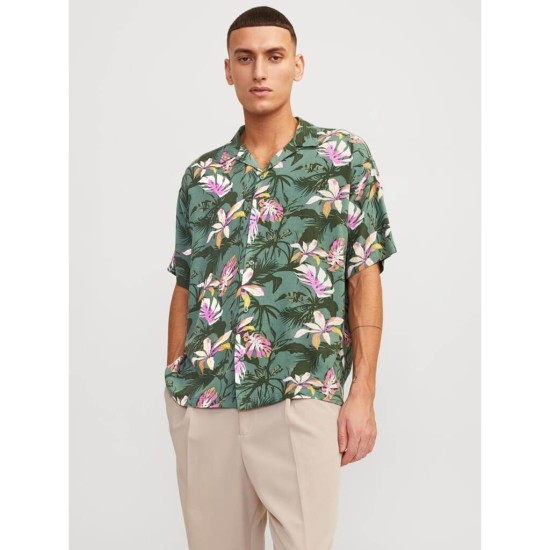 Ανδρικό κοντομάνικο πουκάμισο JACK&JONES 12250537 LAUREL WREATH