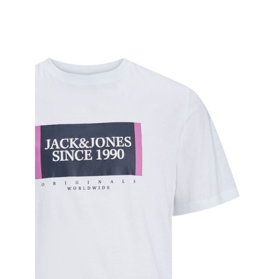 Ανδρικό T-shirt με Λογότυπο JACK&JONES 12252681 WHITE