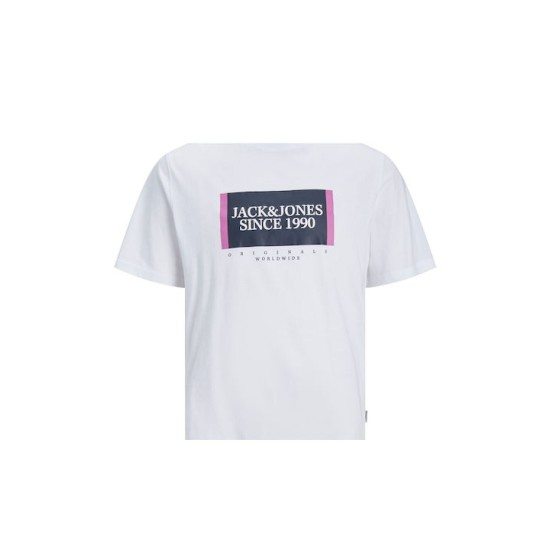 Ανδρικό T-shirt με Λογότυπο JACK&JONES 12252681 WHITE