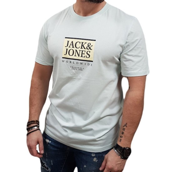 Ανδρικό T-shirt με Λογότυπο JACK&JONES 12252681 SKYLIGHT