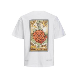 Ανδρικό oversized κοντομάνικο με πίσω τύπωμα JACK&JONES 12253999 WHITE