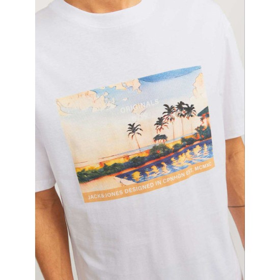 Ανδρικό T-shirt με τύπωμα JACK&JONES 12253679 WHITE