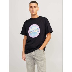 Ανδρικό T-shirt με τύπωμα JACK&JONES 12253679 BLACK 