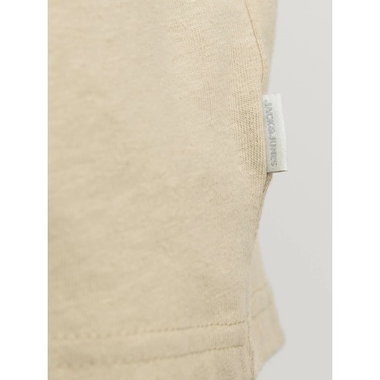 Ανδρικό Λινό T-shirt JACK&JONES 12252797 BEIGE