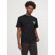 Ανδρικό κοντομάνικο με πίσω τύπωμα JACK&JONES 12252175 BLACK