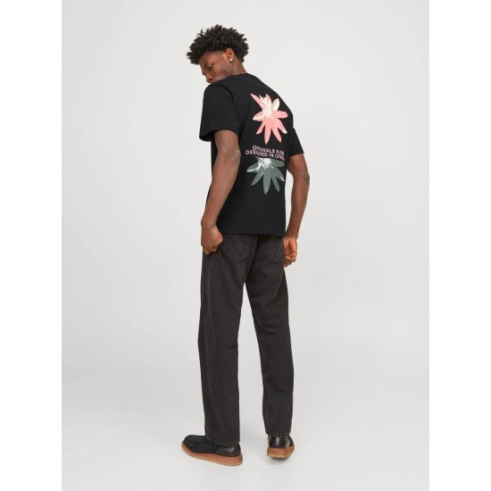 Ανδρικό κοντομάνικο με πίσω τύπωμα JACK&JONES 12252175 BLACK