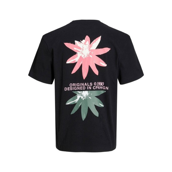 Ανδρικό κοντομάνικο με πίσω τύπωμα JACK&JONES 12252175 BLACK