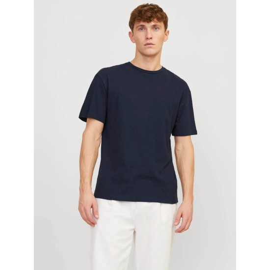 Ανδρικό Λινό T-shirt JACK&JONES 12252797 NAVY