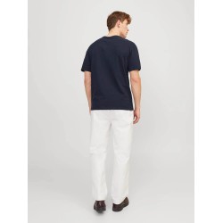 Ανδρικό Λινό T-shirt JACK&JONES 12252797 NAVY