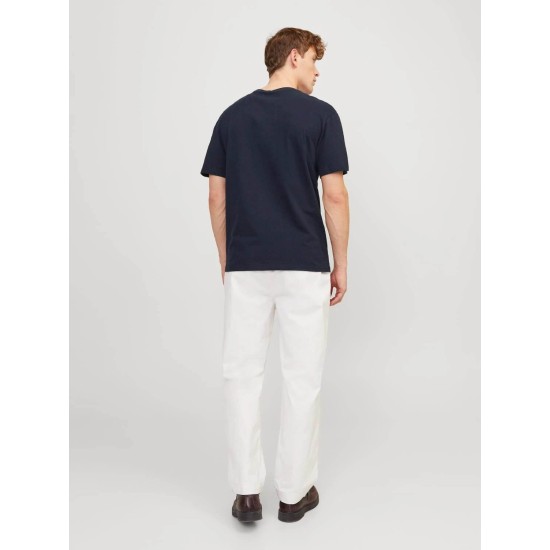 Ανδρικό Λινό T-shirt JACK&JONES 12252797 NAVY