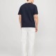 Ανδρικό Λινό T-shirt JACK&JONES 12252797 NAVY