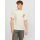Ανδρικό κοντομάνικο με πίσω τύπωμα JACK&JONES 12252175 BEIGE