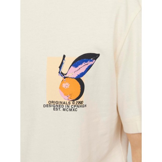 Ανδρικό κοντομάνικο με πίσω τύπωμα JACK&JONES 12252175 BEIGE