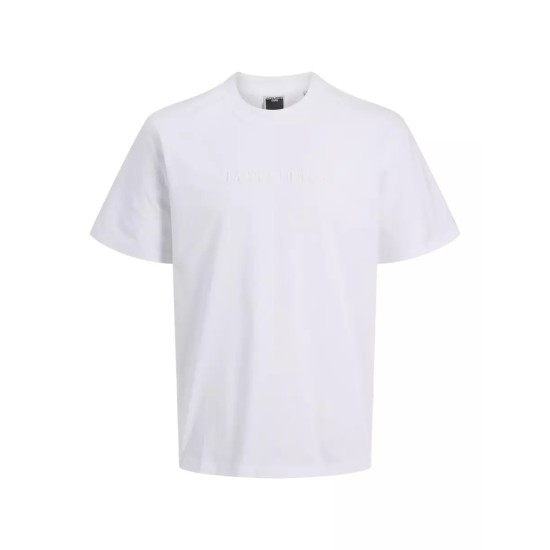 JACK&JONES 12273070 WHITE Τ-SHIRT ΑΝΑΓΛΥΦΟ ΤΥΠΩΜΑ