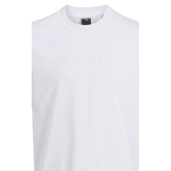 JACK&JONES 12273070 WHITE Τ-SHIRT ΑΝΑΓΛΥΦΟ ΤΥΠΩΜΑ