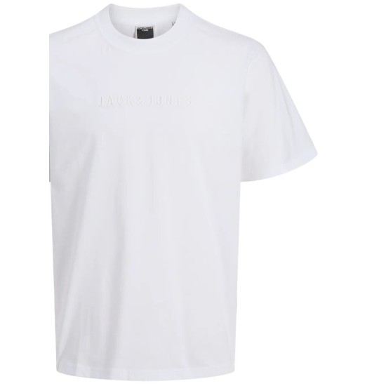 JACK&JONES 12273070 WHITE Τ-SHIRT ΑΝΑΓΛΥΦΟ ΤΥΠΩΜΑ