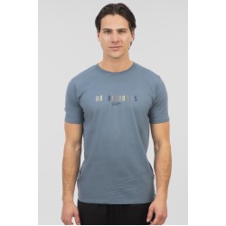 REBASE 251RTS-9017 DUST BLUE T-shirt με λογότυπο