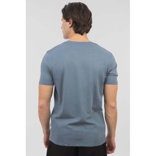 REBASE 251RTS-9017 DUST BLUE T-shirt με λογότυπο