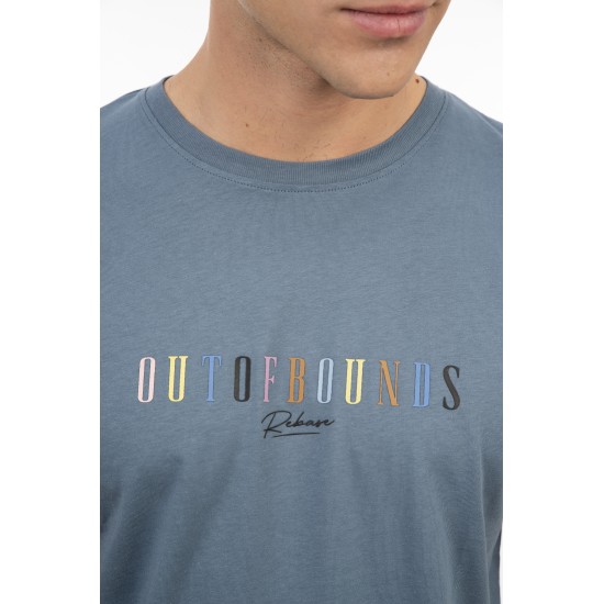 REBASE 251RTS-9017 DUST BLUE T-shirt με λογότυπο