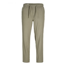 Jack & Jones 12229699 KHAKI Ανδρικό Λινό Παντελόνι σε Tapered Γραμμή 