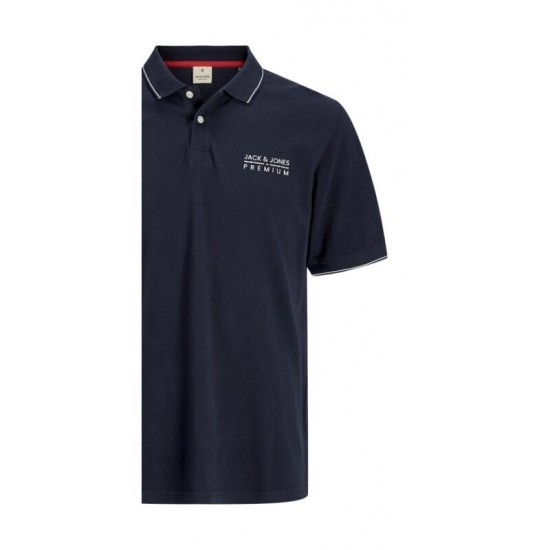 JACK&JONES 12275373 NAVY Μπλούζα Polo Κοντομάνικη 