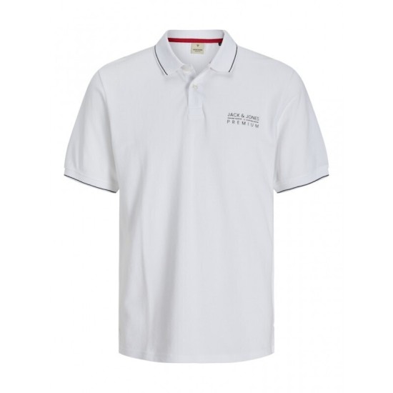 JACK&JONES 12275373 White Μπλούζα Polo Κοντομάνικη 