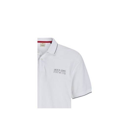 JACK&JONES 12275373 White Μπλούζα Polo Κοντομάνικη 