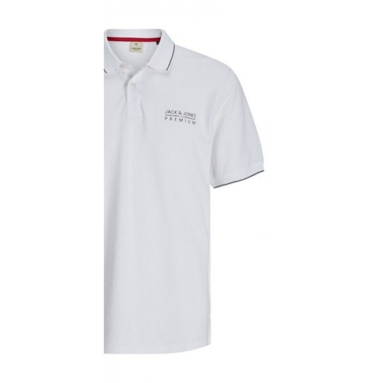 JACK&JONES 12275373 White Μπλούζα Polo Κοντομάνικη 