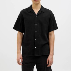 JACK&JONES 12274798 BLACK Κοντομάνικο Πουκάμισο 