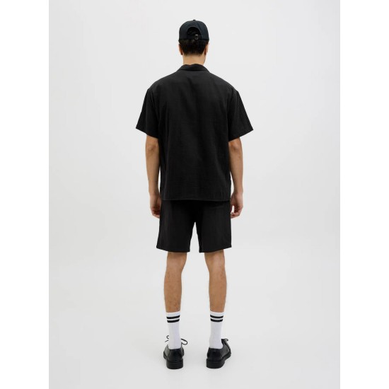 JACK&JONES 12274798 BLACK Κοντομάνικο Πουκάμισο 