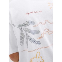 JACK&JONES 12273388 WHITE Oversized T-shirt με πίσω τύπωμα