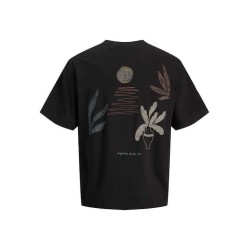 JACK&JONES 12273388 BLACK Oversized T-shirt με πίσω τύπωμα
