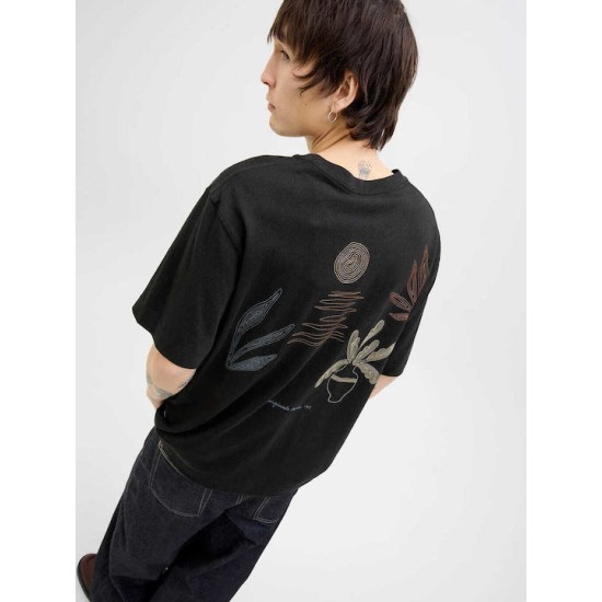 JACK&JONES 12273388 BLACK Oversized T-shirt με πίσω τύπωμα