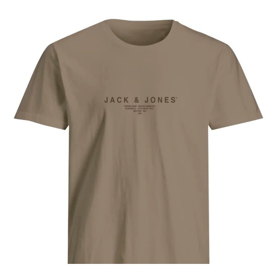 Jack & Jones 12276646 GREIGE T-shirt με λογότυπο 